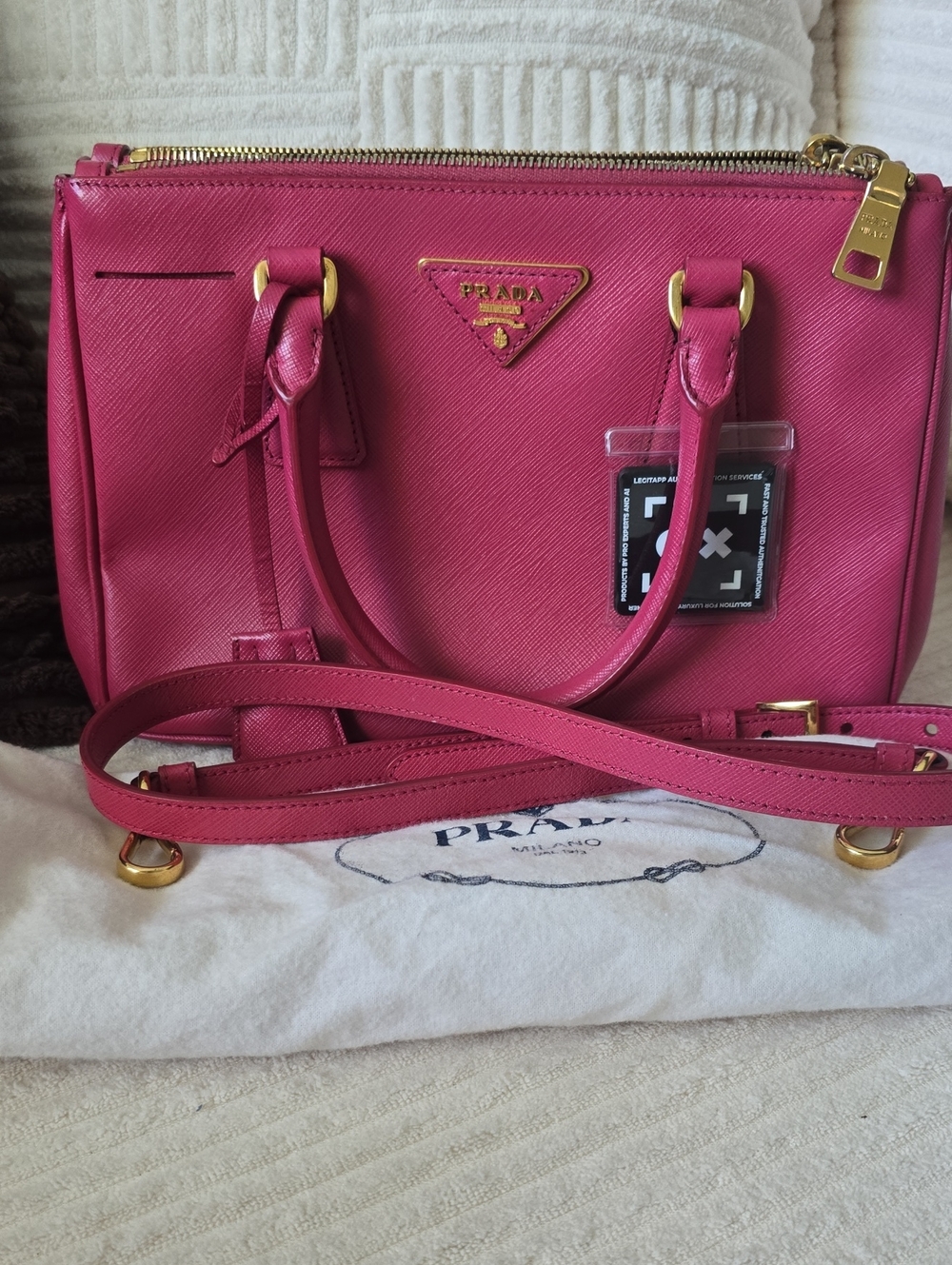 Prada Galleria Pink Small in Saffiano Leather